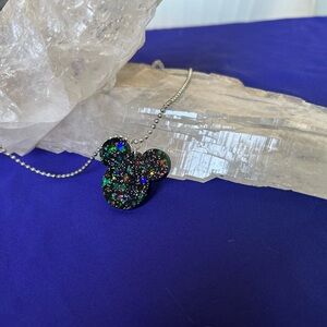 Disney Acrylic Sparkling Black Pendant Necklace